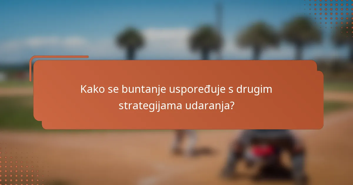 Kako se buntanje uspoređuje s drugim strategijama udaranja?