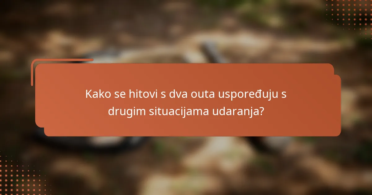 Kako se hitovi s dva outa uspoređuju s drugim situacijama udaranja?